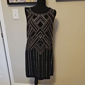 White House Black Market Geometric Studded Knee Length Dress
